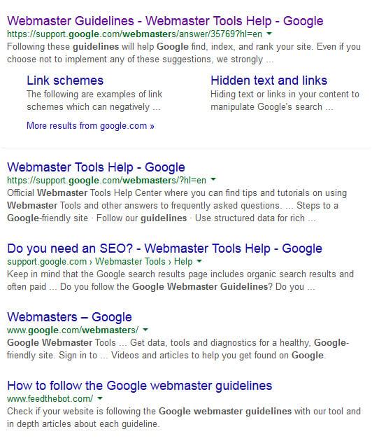 Google Webmaster Guidelines