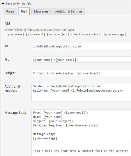 Contact Form 7 screenshot