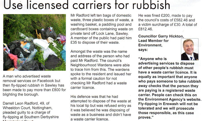 Use licensed carriers for rubbish article