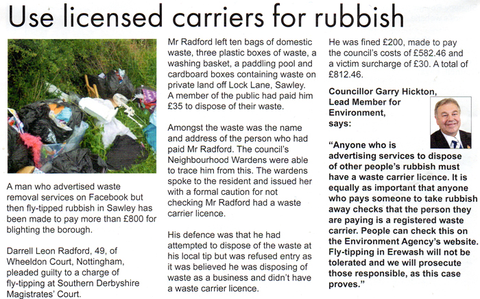 Use licensed carriers for rubbish article